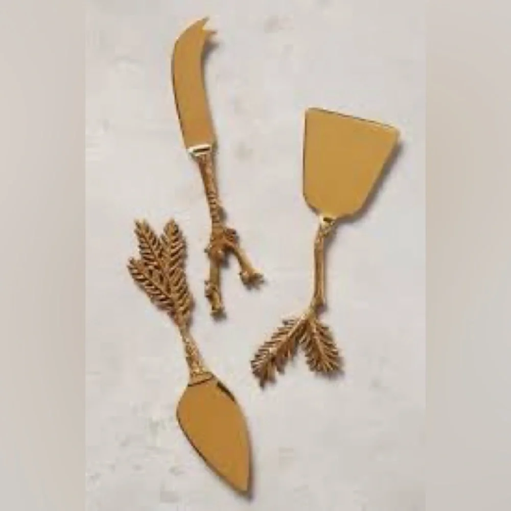 Anthropologie Home 3-Piece Everest Cheese Knives Set New